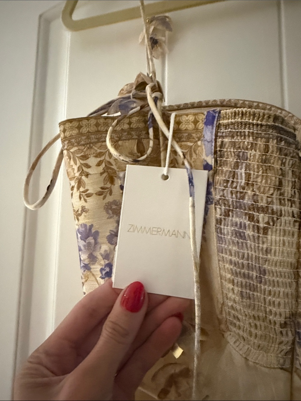 Zimmermann Cream and Lavender Floral Corset Midi Dress SIZE 1 - Picture 5 of 7